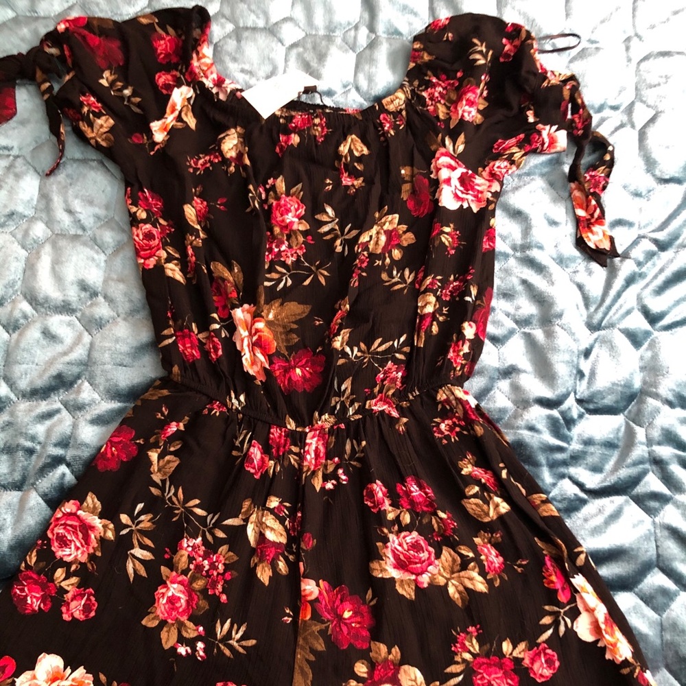 Off the shoulder halter romper